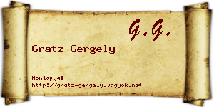 Gratz Gergely névjegykártya